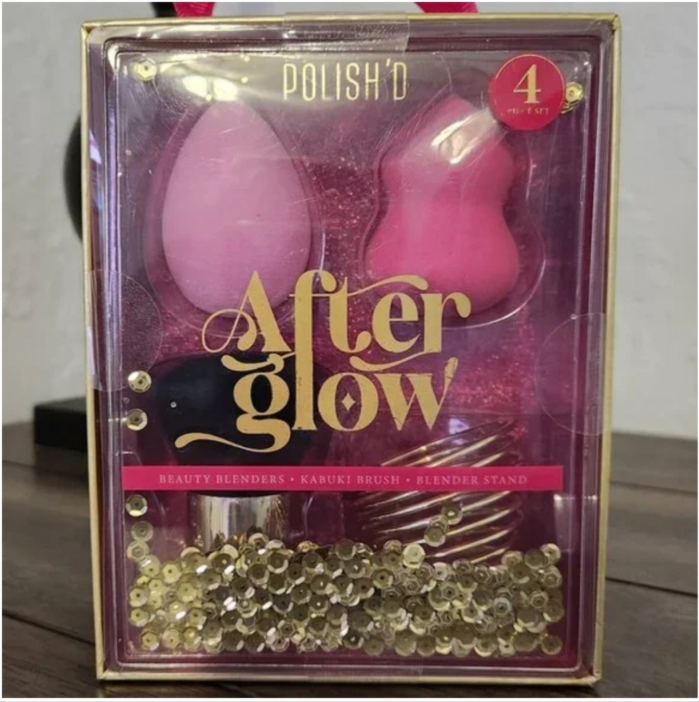 Polish'd Afterglow Makeup Brush & Blender Set NIB